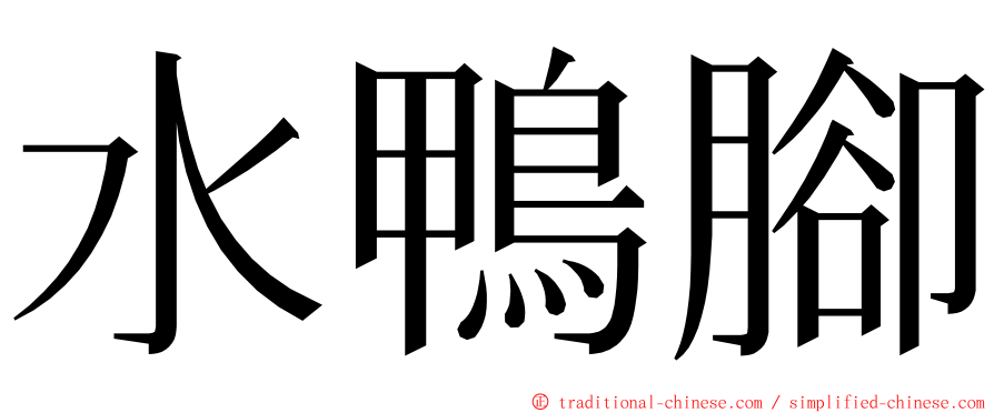 水鴨腳 ming font