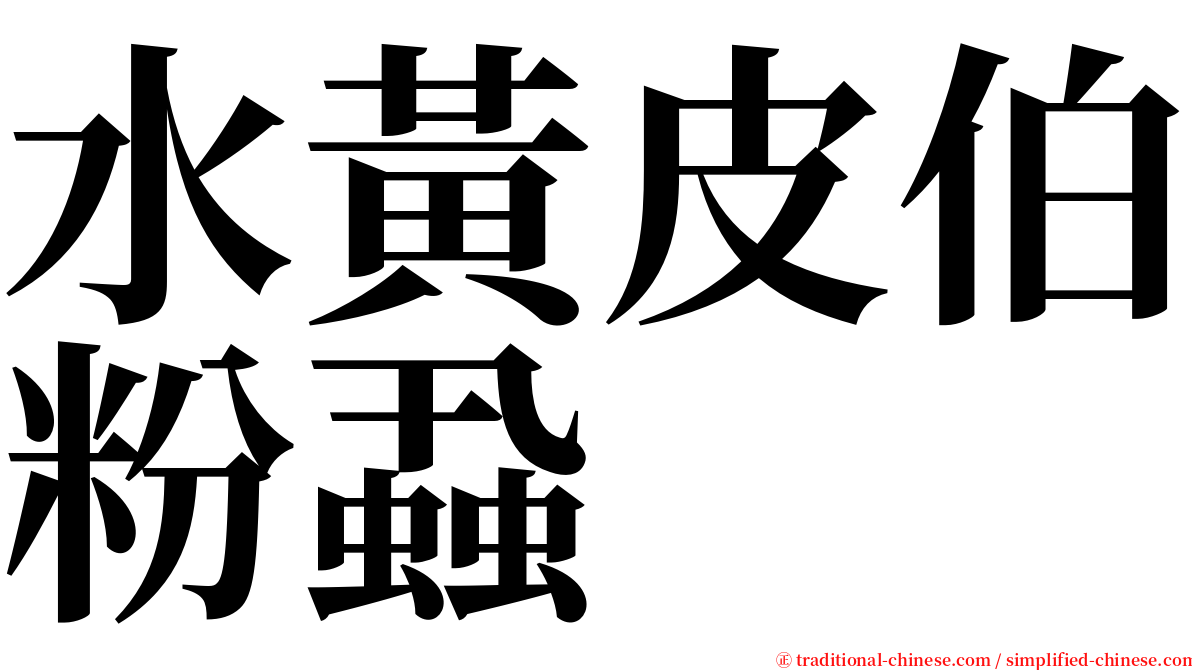 水黃皮伯粉蝨 serif font