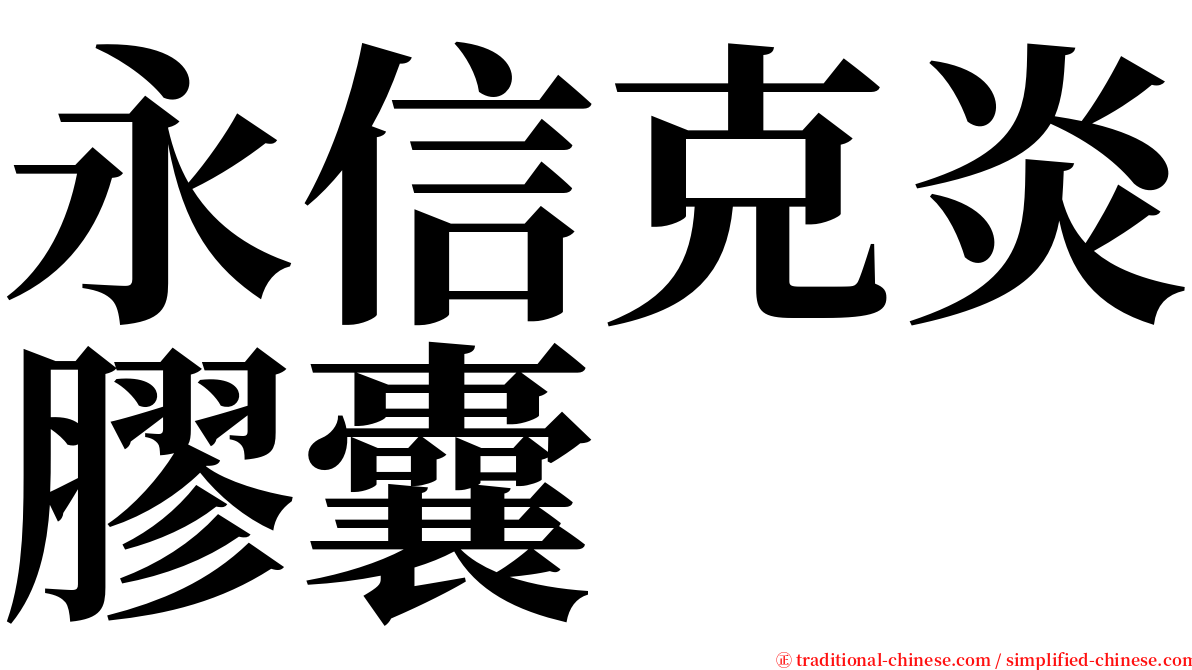 永信克炎膠囊 serif font