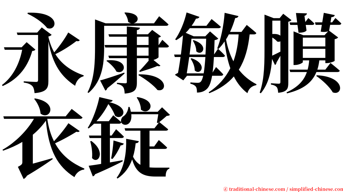 永康敏膜衣錠 serif font