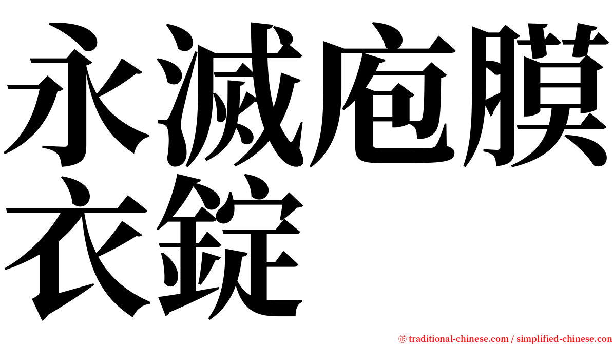 永滅庖膜衣錠 serif font