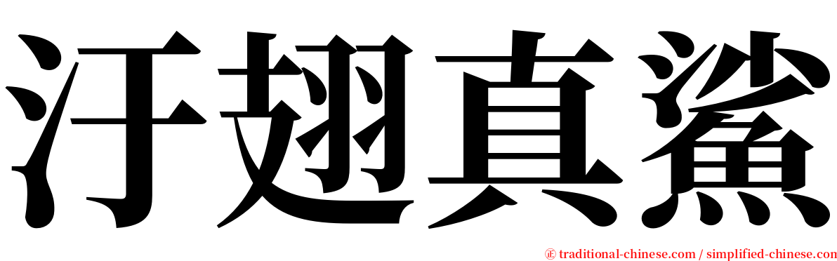 汙翅真鯊 serif font