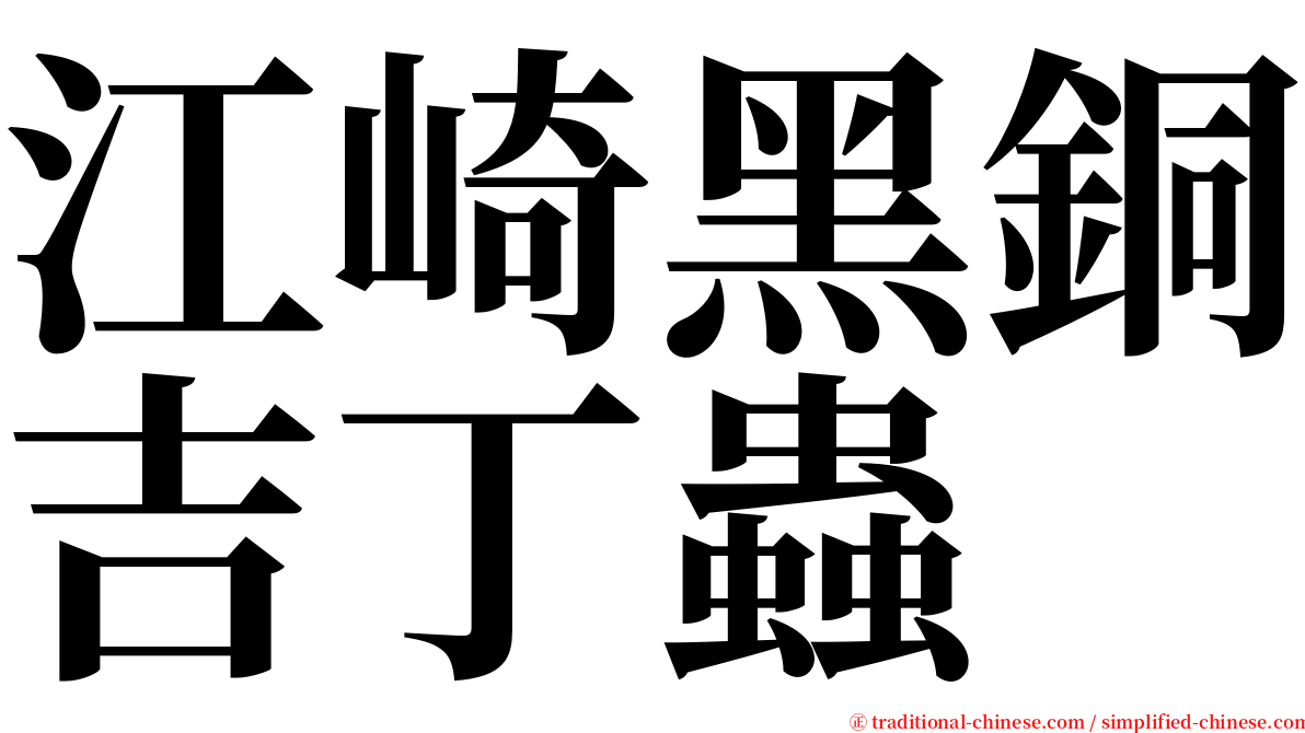 江崎黑銅吉丁蟲 serif font