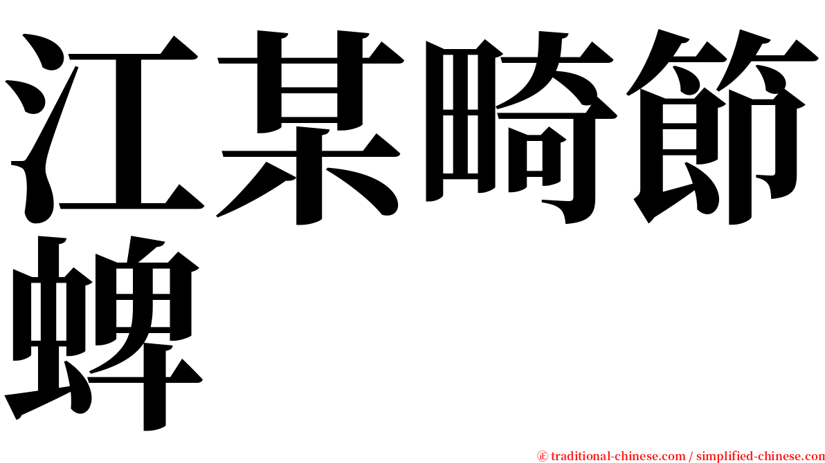 江某畸節蜱 serif font