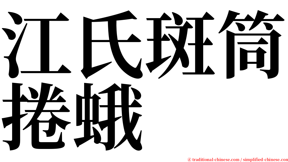 江氏斑筒捲蛾 serif font