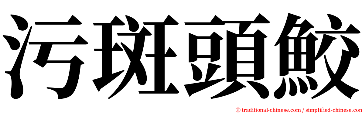 污斑頭鮫 serif font