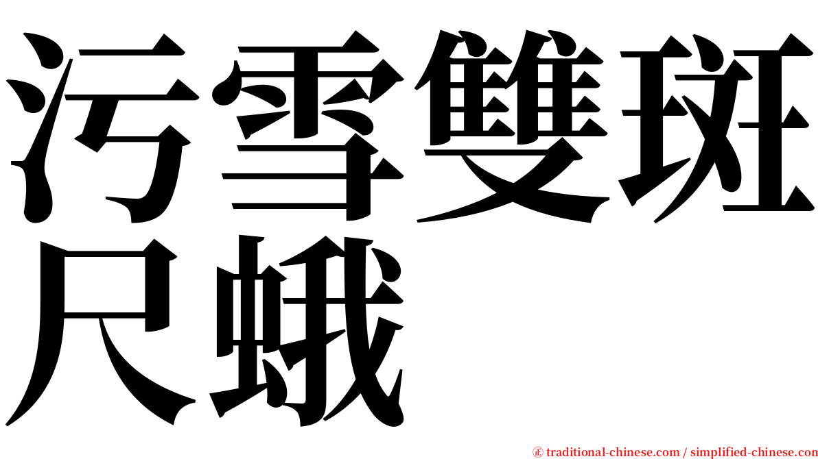 污雪雙斑尺蛾 serif font