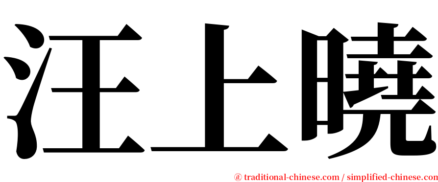 汪上曉 serif font
