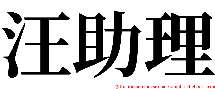 汪助理 serif font