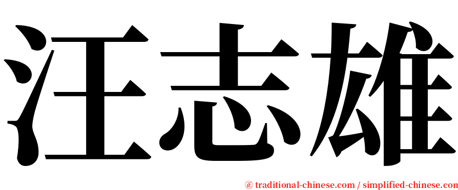 汪志雄 serif font