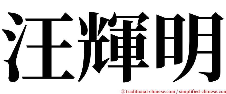 汪輝明 serif font