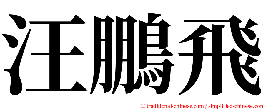 汪鵬飛 serif font