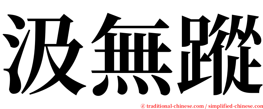 汲無蹤 serif font