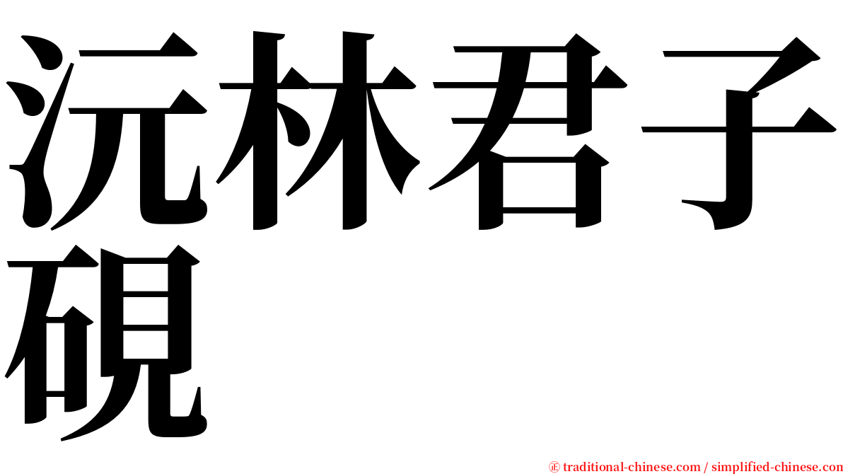 沅林君子硯 serif font