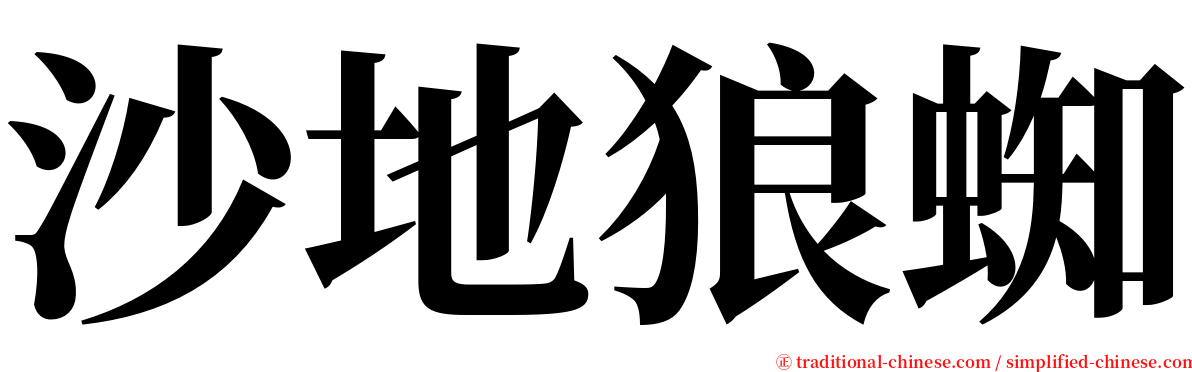 沙地狼蜘 serif font