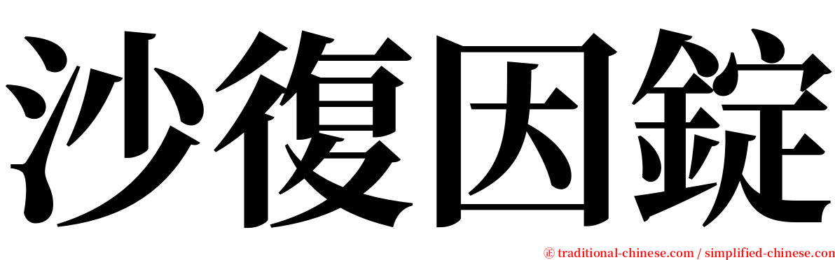 沙復因錠 serif font