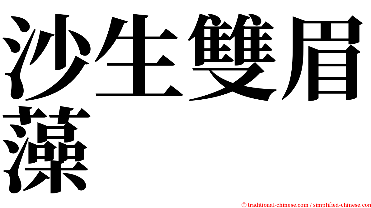 沙生雙眉藻 serif font