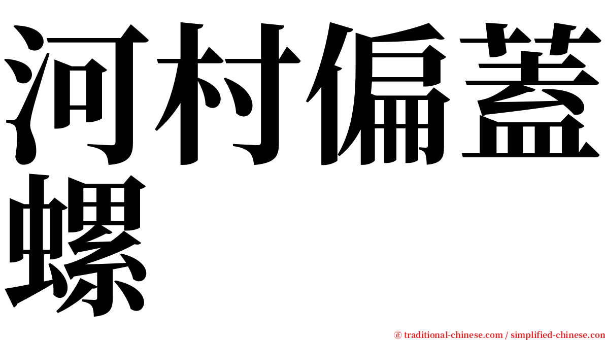 河村偏蓋螺 serif font