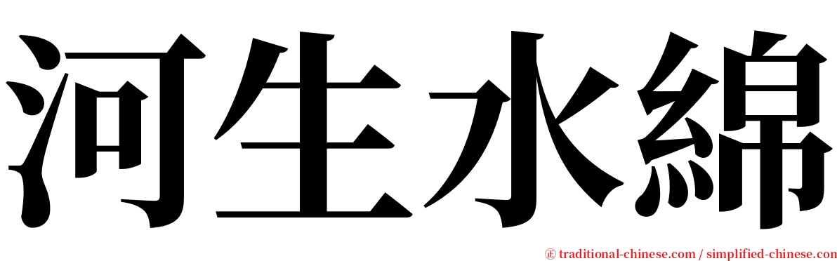 河生水綿 serif font