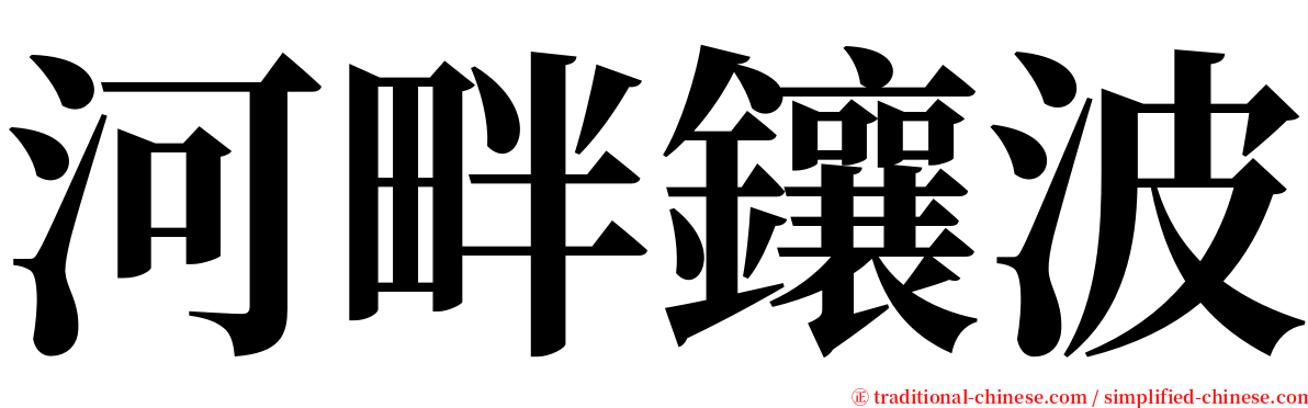 河畔鑲波 serif font