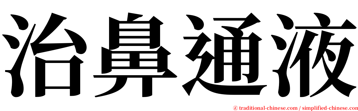 治鼻通液 serif font