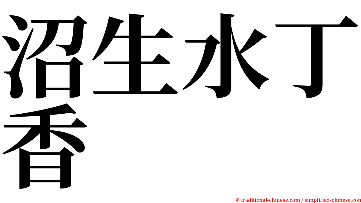 沼生水丁香 serif font