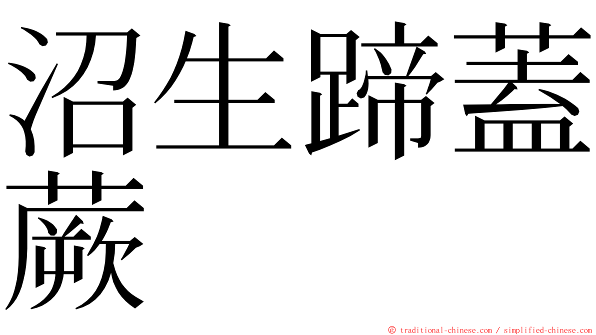 沼生蹄蓋蕨 ming font