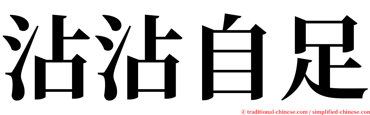 沾沾自足 serif font