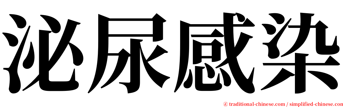 泌尿感染 serif font