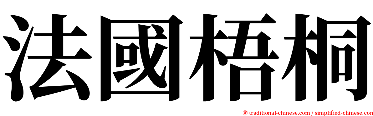 法國梧桐 serif font