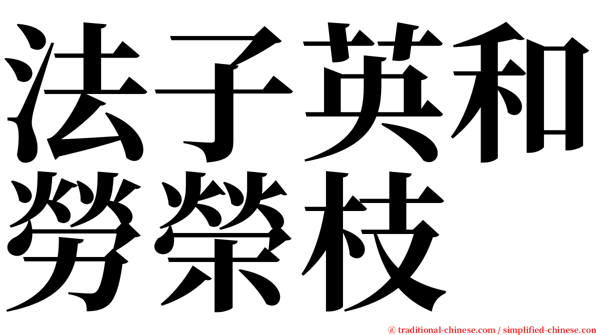 法子英和勞榮枝 serif font