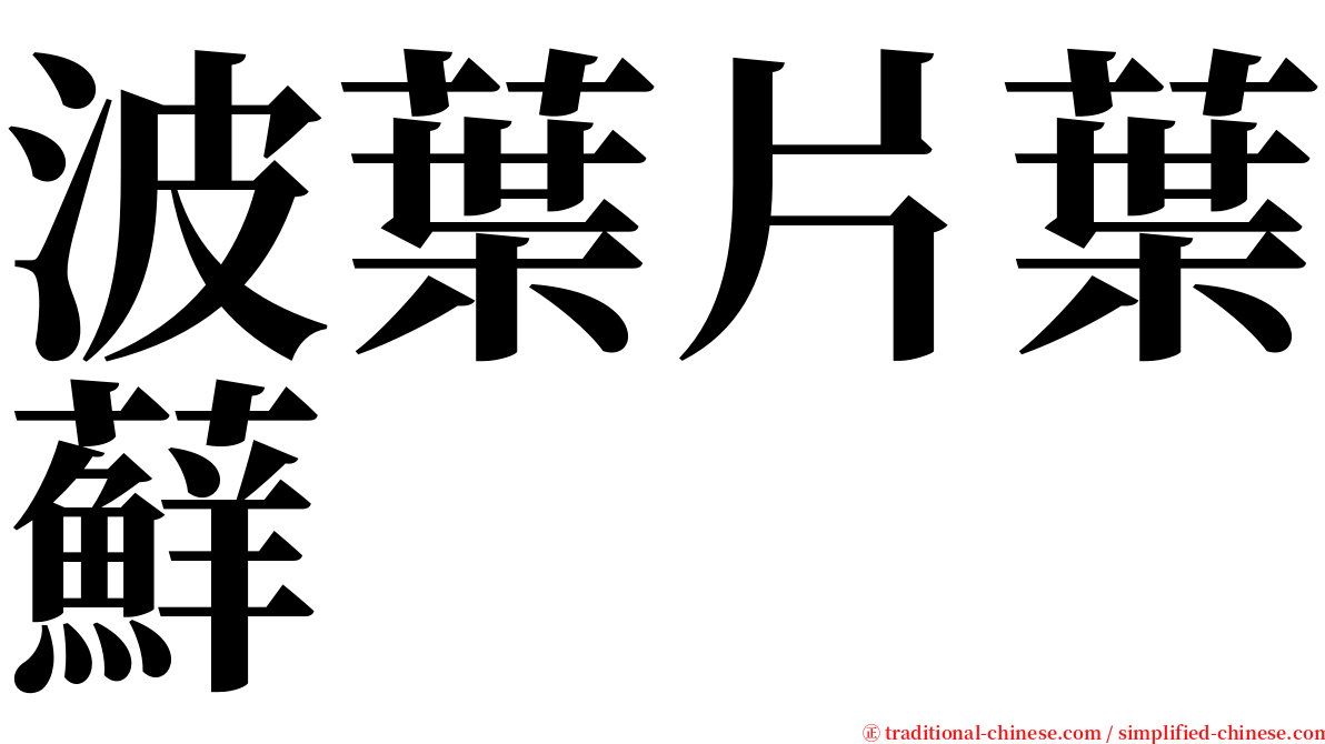 波葉片葉蘚 serif font