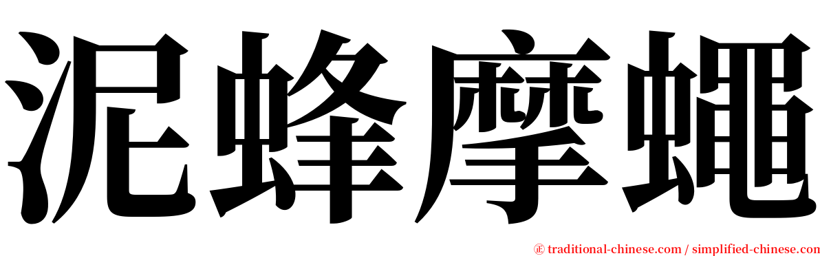 泥蜂摩蠅 serif font