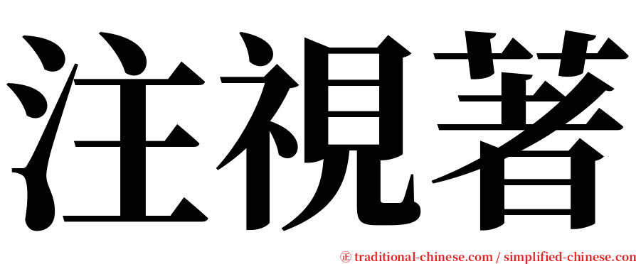 注視著 serif font