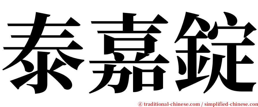 泰嘉錠 serif font