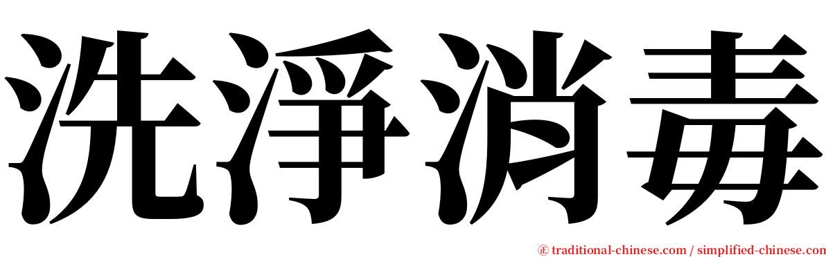 洗淨消毒 serif font