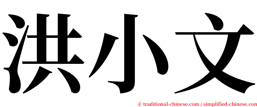 洪小文 serif font