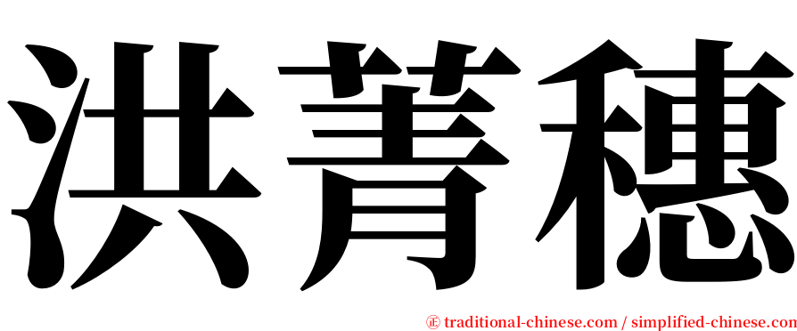 洪菁穗 serif font