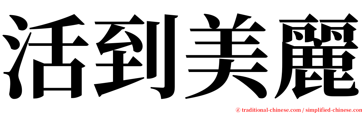 活到美麗 serif font