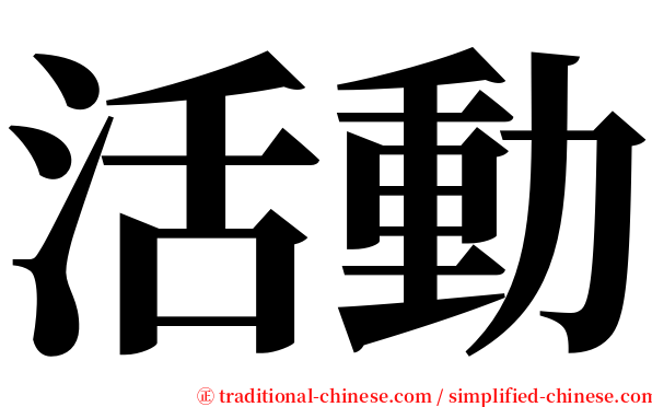 活動 serif font
