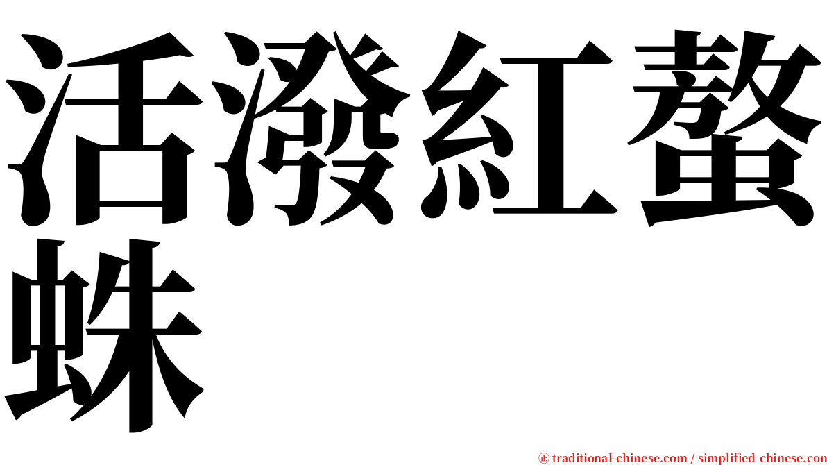 活潑紅螯蛛 serif font