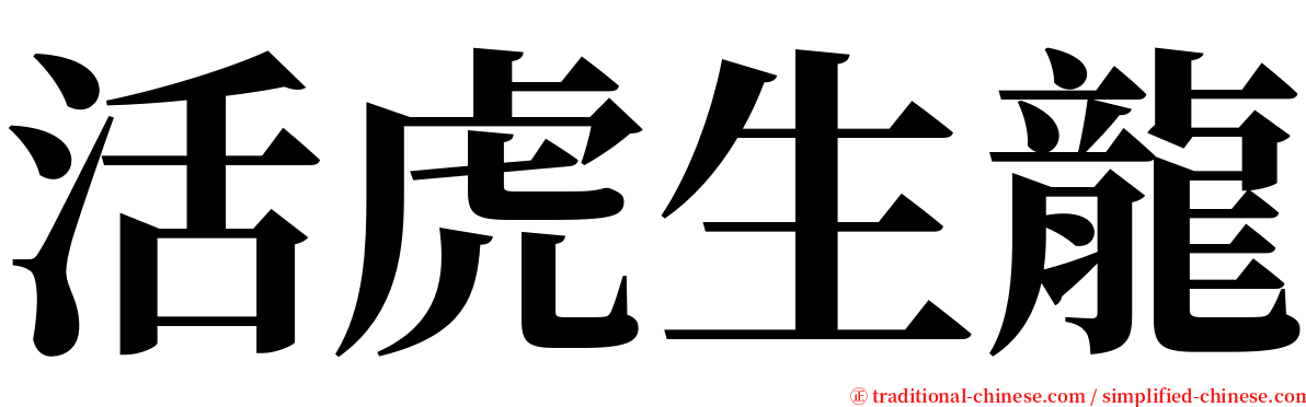 活虎生龍 serif font