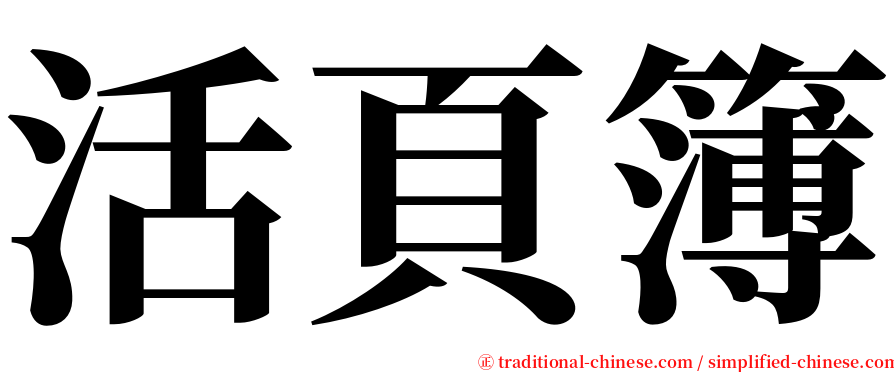 活頁簿 serif font