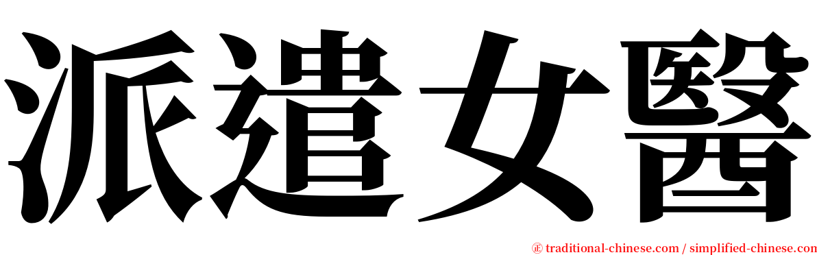 派遣女醫 serif font