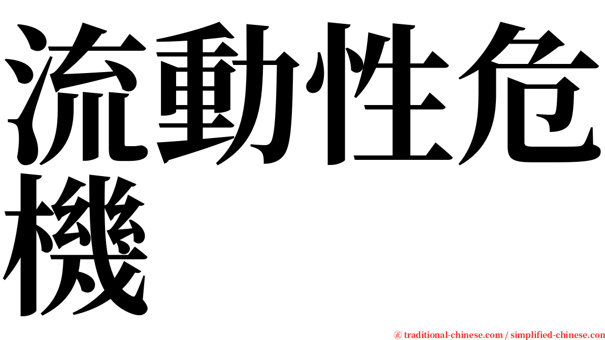 流動性危機 serif font