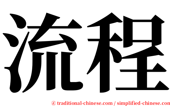 流程 serif font