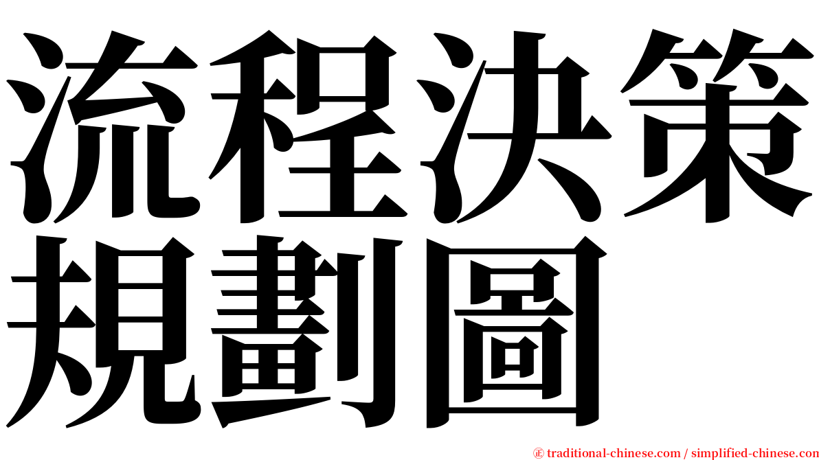 流程決策規劃圖 serif font