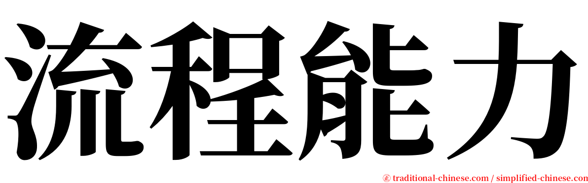 流程能力 serif font