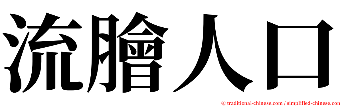 流膾人口 serif font