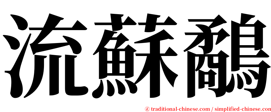 流蘇鷸 serif font